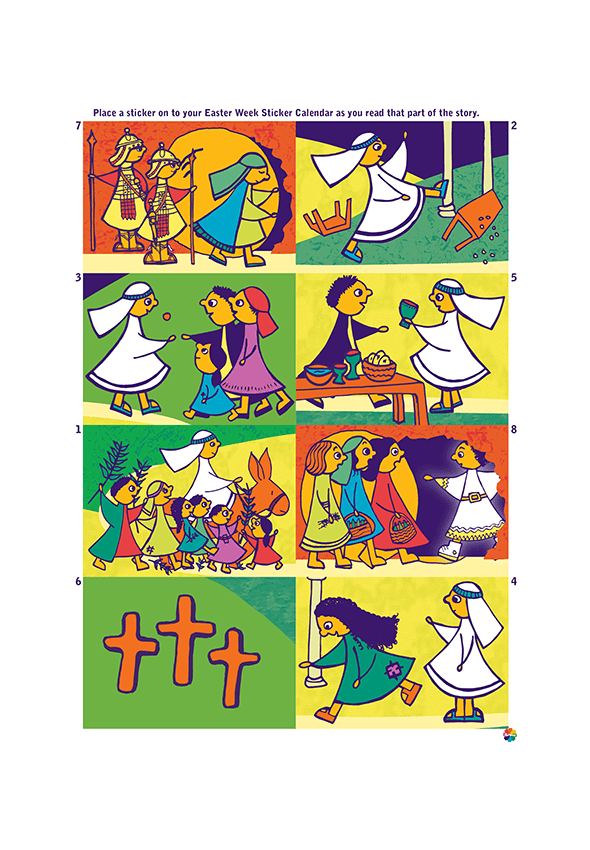 Easter Week Sticker Calendar Sharing Pack of 10 GodVenture