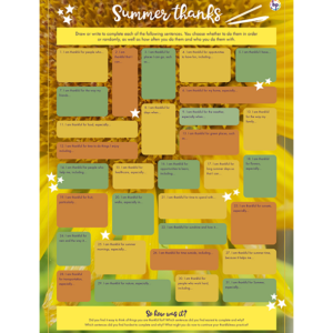 Sunflower Summer Thanks chart